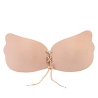 SUPVOX Push up Strapless Self Adhesive Bra Waterproof Silicone Invisible Backless Dress Sticky Bras for Women B-Cup Chocolate