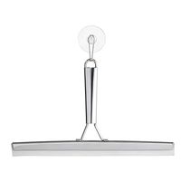 iDesign Forma Polished Stainless Steel Squeegee with Suction Storage Hook - 12" x 7.5"