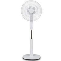 COSTWAY Pedestal Fan, Height Adjustable 16" Oscillating Stand Pedestal Fan 3 Wind Speed, Double Blades, Whisper Quiet for Home and Office (White)