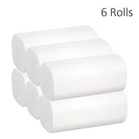 Blusea 6 Rolls Tissues, Ultra Soft Toilet Paper, Household Paper Towel Rolls, Skin-Friendly Wood Pulp for Home Bathroom Hotel Public Places