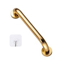 12 Inch Stainless Steel Shower Grab Bar, ZUEXT Gold Shower Handle, Bathroom Balance Bar, Safety Hand Rail Support Bar for Handicap Elderly Injury, Senior Assist Bath Tub Wall Concealed Mount Handle