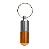 Lanhui Exquisite New Mini Waterproof Aluminum Medicine Pill Box Bottle Holder Container Keychain Keyfob Car Keyring Gift (Golden G)