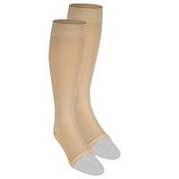 Nuvein Compression Socks for Women and Men, Medical Support Stockings, Beige (Open Toe), Small (15-20 mmHg)