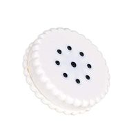 WSERE 3 Pieces Contact Lens Case Cookies Shaped Colored Contacts Box Container Travel Kit, Full Equipped, Safe and Leakage-Proof(White)