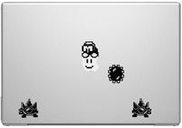 NES 8 BIT Lakitu Cloud Spiny Beetle Super Mario Macbook Car Tablet Art - Black Vinyl Decal for 13" Macbook