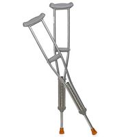 Glumlly Underarm Crutches, Thick Stainless Steel Canes and Telescopic 9-Speed Adjustable Height Cane for Use by People with Reduced Mobility,Medium