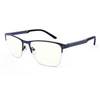 DOOViC Blue Light Blocking Glasses Computer Glasses Gaming Glasses Anti Eye Strain UV Protection Metal Half Frame Spring Hinge Gamer Eyewear with Light Amber Lenses for Women Men