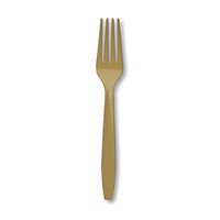 24-Count Touch of Color Premium Plastic Forks, Glittering Gold