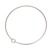 HOUSWEETY Stainless Steel Silver Tone Circle Choker Necklace Collar Women Fashion Jewelry