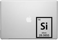 Silicon Periodic Element Science Macbook Car Tablet Art - Black Vinyl Decal for 13" Macbook