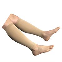 Presadee Wide Shin Calf Big Tall Super Size 20-30 mmHg Medical Compression Energize Leg Fatigue Circulation Support Sleeve (Beige, 4XL)