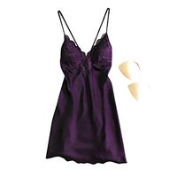 Viviplus Women Lace Sling Lingerie Mesh Chemise Sexy Deep V-Neck Babydoll Slip Nightdress One Piece Teddy Underwear Robes