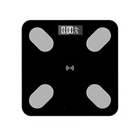 Smart BMI Digital Scale Measure Weight and Body Fat - Most Accurate Bluetooth Glass Bathroom Scale 26x26cm (Color : Black)