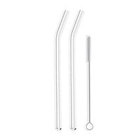 Hummingbird Glass Straws 12 inches x 9.5 mm Bent Reusable Straws