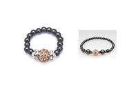 Gold Crystal Magnetic Ring and Bracelet Set (Large)