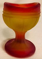 Eyecup Eye Wash Bath Cup Rinse - Raised Rib - American Made - Mosser Glass USA (Amberina Satin)