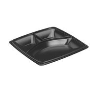 Solo 974027-PP04 9 in Black PP Plastic Carryout Container (Case of 150)