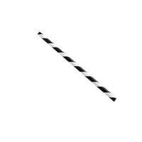 PacknWood PK210CHP14BLACK Striped Paper Cocktail Straws, Black, 5.7" (Pack of 500)