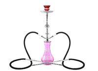 Hookah 20" Pink 2 hose shisha nargila bar narguile nargile glass water Vase pipe