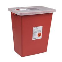 Covidien 8933 SharpSafety Sharps Container Hinged Lid, 12 gal Capacity, Red (Pack of 10)