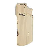 LUBINSKI Cigarette Jet Lighter,Windproof Butane Refillable Double Torch Blue Flame, for Gift Cigar Cooking BBQ Topsense (Gold)