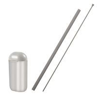 Insten Collapsible Reusable Straws, Food-Grade Foldable Silicone Drinking Straw with Portable Case and Cleaning Brush for Gold Beverage, Coffee and Smoothie, Grey