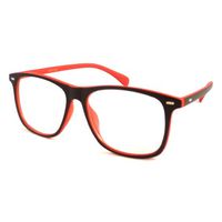 VINTAGE Trendy Retro Frame Rx-able Clear Lens Eye Glasses BLACK/RED MATTE
