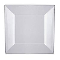 Efavormart 50 Pcs - Clear 9" Square Disposable Plastic Plate Dinner Plates for Wedding Party Banquet Events Decoration