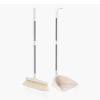 Broom and Dustpan With Long Handle Telescopic Up Plastic Stainless Steel Rod Non-stick Hair Broom And Dustpan Rotatable Non-Slip Handle Soft Brush Broom Set Suitable For Home Kitchen Lobby Floor Garde