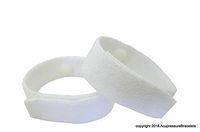 Travel Wristbands, Motion Sickness Bracelet, Natural Nausea Relief, Bracelet Pair, Acupressure Tool, Acupressure Bands, Pressure Point (Medium 8", White)