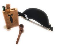 Stash Bag with Raw Natural Wood Stash Box Metal Rod Cleaning Tool Easy Rolling On The Go