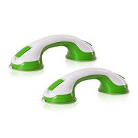 YOUDirect Grab Bar Strong Suction Cup Balance Assist Bar Anti-Slipping Handle Grip Safety Hand Rail Helping Tool Wall Mount Bathroom Balance Bar (Green 2pcs)