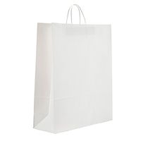 PTP - 16" x 6" x 19.25" White Kraft Paper Gift Tote Bags - 200 Count| Perfect for Birthdays, Weddings, Holidays and All Occasions | White or Natural Colors | Multiple Sizes