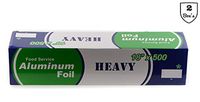 EcoQuality [2 Pack] Food Service Heavy Duty Aluminum Foil Roll (18 x 500) with Sturdy Corrugated Cutter Box - Great for Grill Use, Kitchen Wrap, Foil Wrap, Cooking, Cleaning (18 inch x 500 Feet)