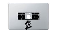 SoCool - Super Mario Brick Apple Macbook - Vinyl 6.25" wide (Color: BLACK) decal laptop tablet skateboard car windows stickers