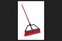 LIBMAN Push Broom With Hard Polymer Support Brace - 18" - Medium-Duty Bristles - Lot of 4