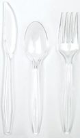 Amscan Clear 24 Pc Premuim Heavy Weight Plastic Party Cutlery Service of 8