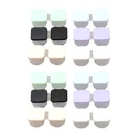 Healifty Colorful Contact Lens Case Square Portable Contact Lens Container Contact Lens Box for Travel and Home 24Pcs