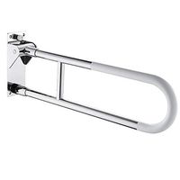DERTHWER Toilet Handrail Folding Anti-Slip Household and Toilet Frame Bathroom Seat Bracket Safety Railing, 304 Stainless Steel Coated with White 70x26cm Anti-Slip Safety & Assisting Rails Bar