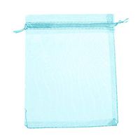 50 Pcs Organza Jewelry Gifts Drawable Box Wedding Gift Candy Mini Pouch Bag - Sky Blue 9cm by 12cm Ameesi