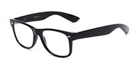 Readers.com Reading Glasses: The Red Bluff Reader, Plastic Retro Square Style for Men and Women - Black, 1.50