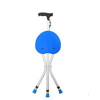Qi Peng Crutches - Elderly Cane Stool with Lamp Telescopic Cane Elderly People with Inconvenience Handcuffs Lightweight Multi-Purpose Folding Chair Anti-Skid Walking Stick Crutch (Color : C)