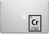 Chromium Periodic Element Science Macbook Car Tablet Art - Black Vinyl Decal for 13" Macbook
