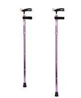 Huapa 1 Pc Folding Walking Stick, 4 Steps Adjustable Cane Aluminum Metal Collapsible Ergonomic Handle Lightweight Quick Locks Trail Poles for Hiking Trekking Travel - Purple