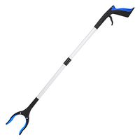 Housolution Reacher Grabber Tool, 32" Foldable Pickup Tool, Lightweight Aluminum Reaching Aid with Rotating Rubber Gripper, Long Arm Extender for Elderly, Litter Trash Picker, Garden Nabber, Blue