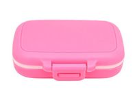 Meta-U Small Pill Box Supplement Case for Pocket or Purse - 3 Removable Compartments Travel Medication Carry Case - Daily Vitamin Organizer Box (Pink)