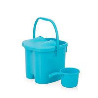 AI® Foot Tub + Water Scoop Cover with Massage Roller Foot Bath Barrel Heightening Thickening Massage Foot Tub Plastic Foot Tub for The Elderly and Children are Available with Portable 27 * 28 * 30cm