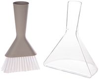 Siliconezone Karim Collection 8.3" Silicone Dust Pan & Brush Set, Gray