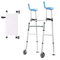 EGCLJ Aluminum Alloy Standard Walker Walking Frame with Armrest, Adjustable Height Medical Handrail Assist Walking Aid Can Sit Elderly Disabled