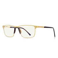 MERRY'S Fashion Blue Light Blocking Glasses - Reading Glasses with Optical Resin Protective Lens Metal Frame Spring Hinge Pattern Gift for Men and Women (2.00x, Gold)